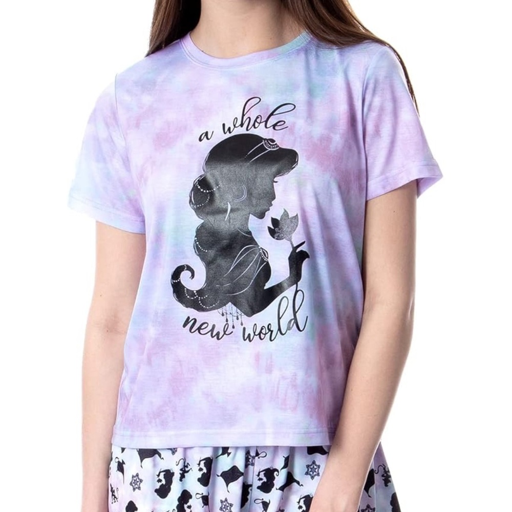 Purple Tie-Dye Disney Princess Jasmine Graphic T-Shirt